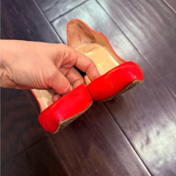 Christian Louboutin Fiery Red Curved Heels - Picture 7 of 8